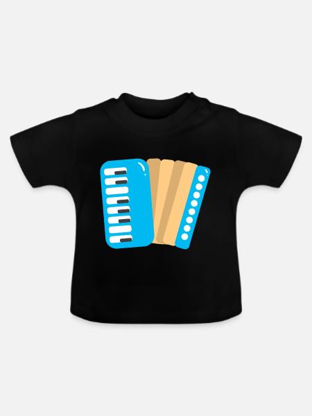 Akkordeon - Baby Bio-T-Shirt mit Rundhals - Schwarz