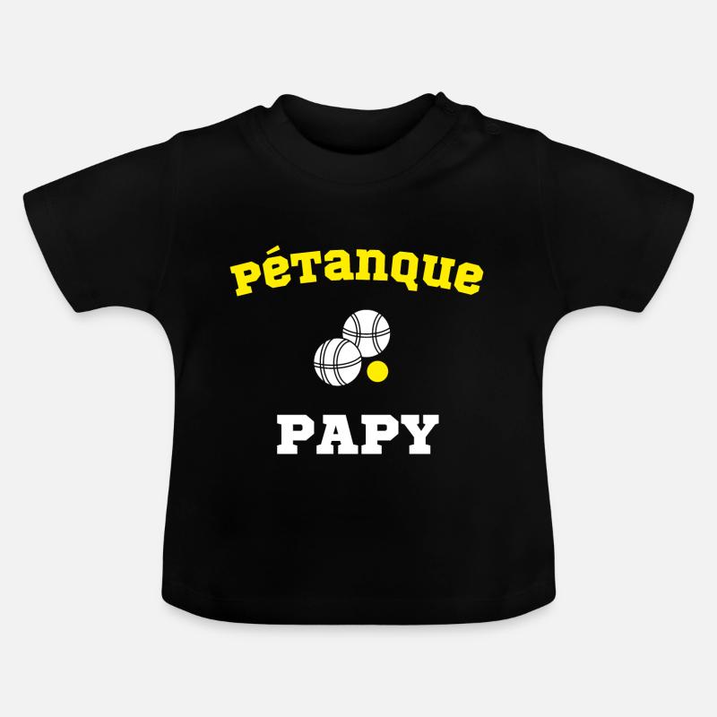 pétanque papy - T-shirt bio col rond Bébé - noir