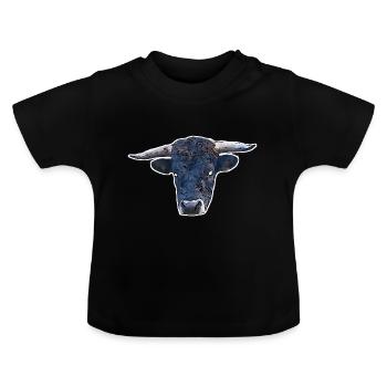 Bull - Baby Organic T-Shirt with Round Neck - black - Front