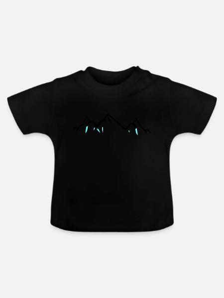 Mountains - Baby Bio-T-Shirt mit Rundhals - Schwarz