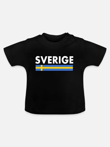 Sverige - Baby Bio-T-Shirt mit Rundhals - Schwarz