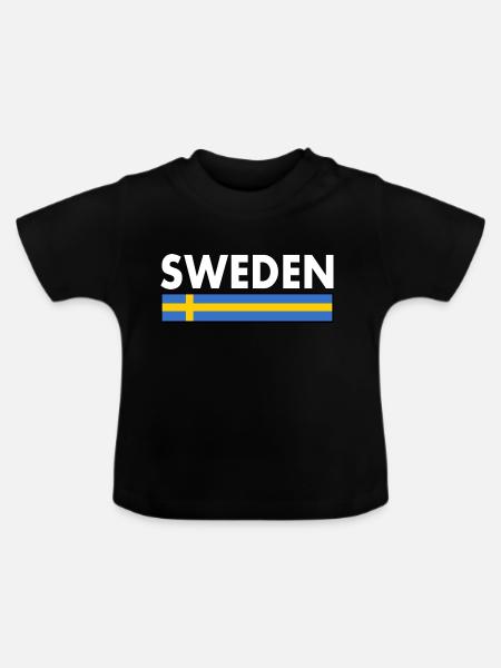 Schweden - Baby Bio-T-Shirt mit Rundhals - Schwarz