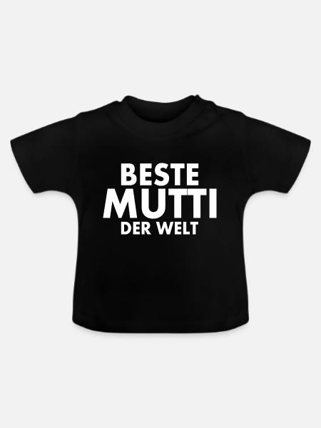 Beste mutti der welt - Baby Bio-T-Shirt mit Rundhals - Schwarz