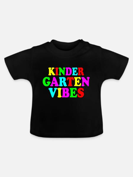 kindergarten vibes - Baby Bio-T-Shirt mit Rundhals - Schwarz