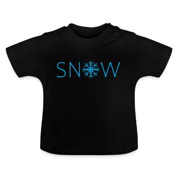 Snow - Schnee - Flocke - Baby Bio-T-Shirt mit Rundhals - Schwarz - Vorne