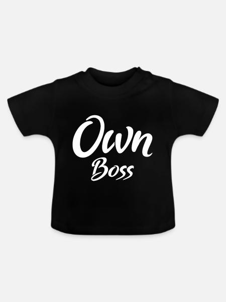 own boss white - Baby Bio-T-Shirt mit Rundhals - Schwarz