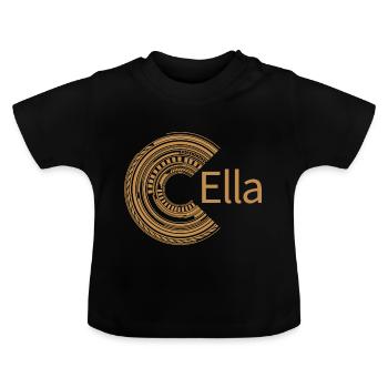 Für Ella - Baby Bio-T-Shirt mit Rundhals - Schwarz - Vorne