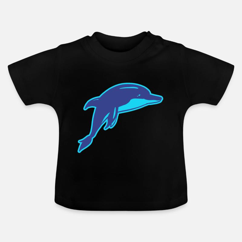 Le Dauphin - T-shirt bio col rond Bébé - noir
