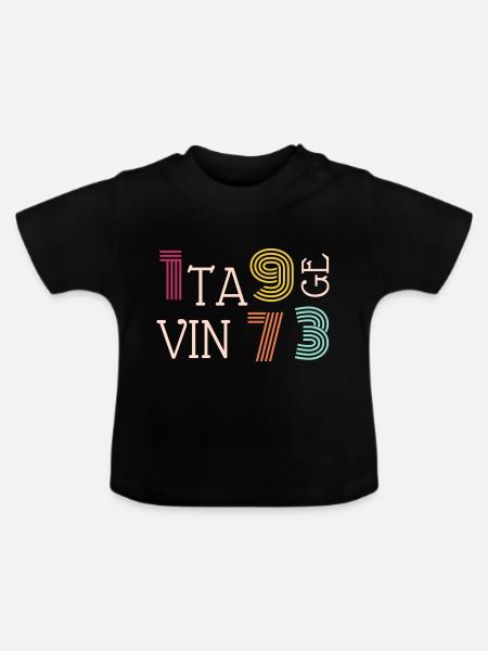 Weinlese - Baby Bio-T-Shirt mit Rundhals - Schwarz
