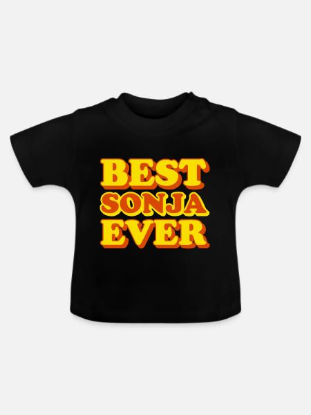 Sonja Vorname lustiges Geschenk - Baby Bio-T-Shirt mit Rundhals - Schwarz