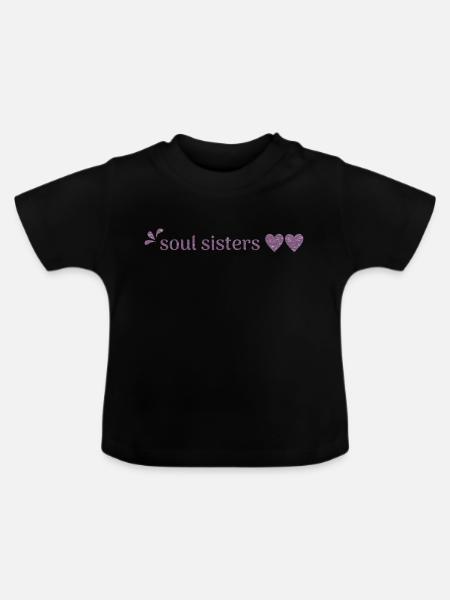 Freunde - Soul Sisters - Baby Bio-T-Shirt mit Rundhals - Schwarz