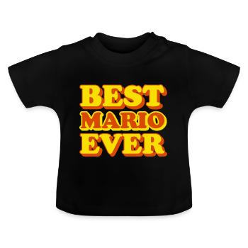 Lustiges Geschenk mit Vornamen Mario - Baby Bio-T-Shirt mit Rundhals - Schwarz - Vorne
