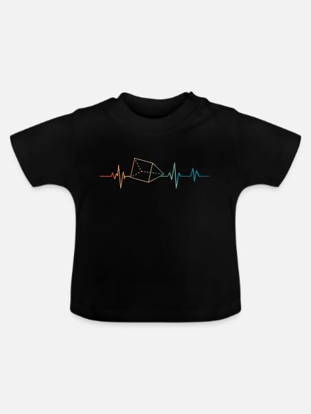 Retro Heartbeat Prisma - Baby Bio-T-Shirt mit Rundhals - Schwarz