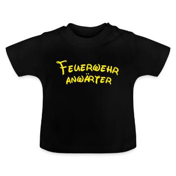 Feuerwehr - Anwärter - Baby Bio-T-Shirt mit Rundhals - Schwarz - Vorne