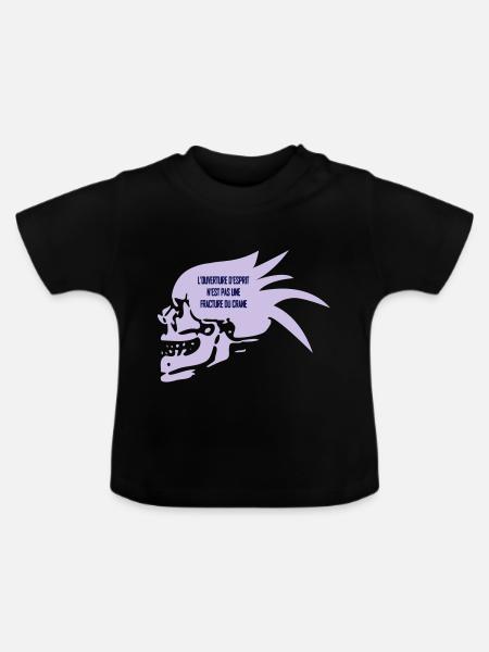 denkend - Baby Bio-T-Shirt mit Rundhals - Schwarz