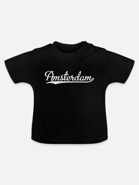 Amsterdam - Baby Bio-T-Shirt mit Rundhals - Schwarz