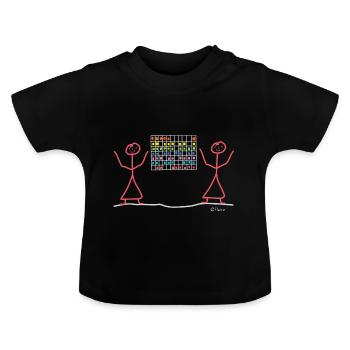 Projektmanagement Scrum Strichmännchen, Prozesse - Baby Bio-T-Shirt mit Rundhals - Schwarz - Vorne