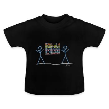 Project Management Stick Figures, Job Work Scrum - Baby Organic T-Shirt with Round Neck - black - Front