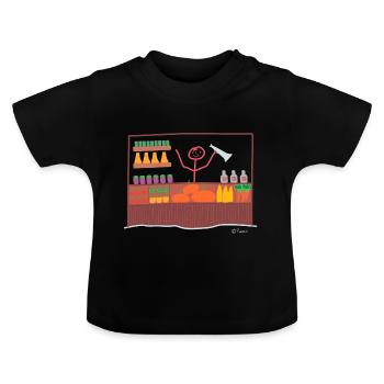 Chiffre de marché, vendeuse profession de vendeuse - T-shirt bio col rond Bébé - noir - Devant