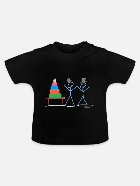 Hetzelfde geslacht trouwen met het homohuwelijk - Økologisk T-shirt til baby, rund hals - sort