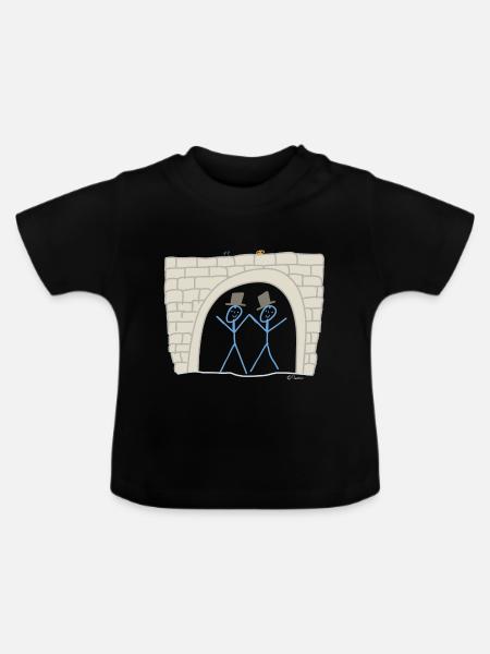 Strichmännchen Gleichgeschlechtliche Ehe Liebe - Baby Bio-T-Shirt mit Rundhals - Schwarz