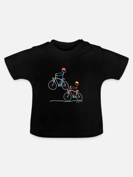 Stick Figure Cyclistes, Vélo Vélo Faire du Sport - T-shirt bio col rond Bébé - noir