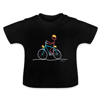 Conducteur de vélo Stick Figure Sports Trafic de vélo - T-shirt bio col rond Bébé - noir - Devant