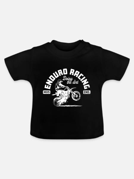 Enduro Racing - Baby Bio-T-Shirt mit Rundhals - Schwarz