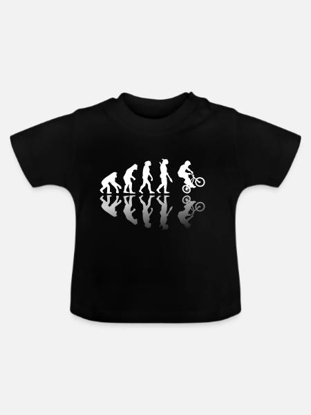 BMX Evolution Spiegel Geschenk - Baby Bio-T-Shirt mit Rundhals - Schwarz