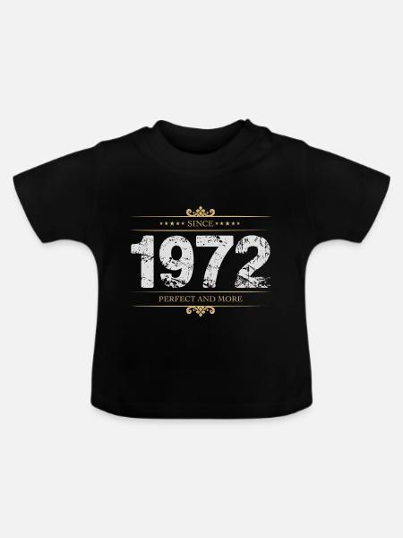1972 - Baby Bio-T-Shirt mit Rundhals - Schwarz