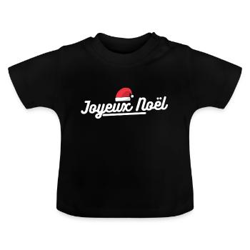 Joyeux Noël. cadeau joyeux noël - T-shirt bio col rond Bébé - noir - Devant