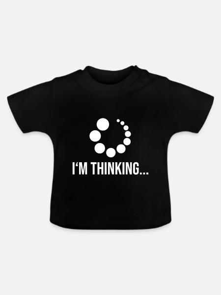 I'm thinking - Baby Bio-T-Shirt mit Rundhals - Schwarz