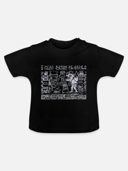 Aztekisches Grafikdesign - Baby Bio-T-Shirt mit Rundhals - Schwarz