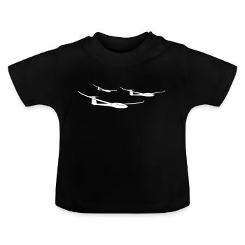 Team glider glider pilots glide pilot - Baby Organic T-Shirt with Round Neck - black - Front