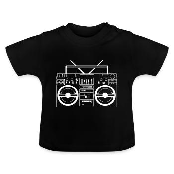 Boombox - WA - Baby Bio-T-Shirt mit Rundhals - Schwarz - Vorne