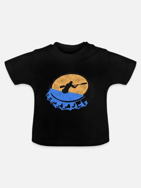 Paddeln - Baby Bio-T-Shirt mit Rundhals - Schwarz