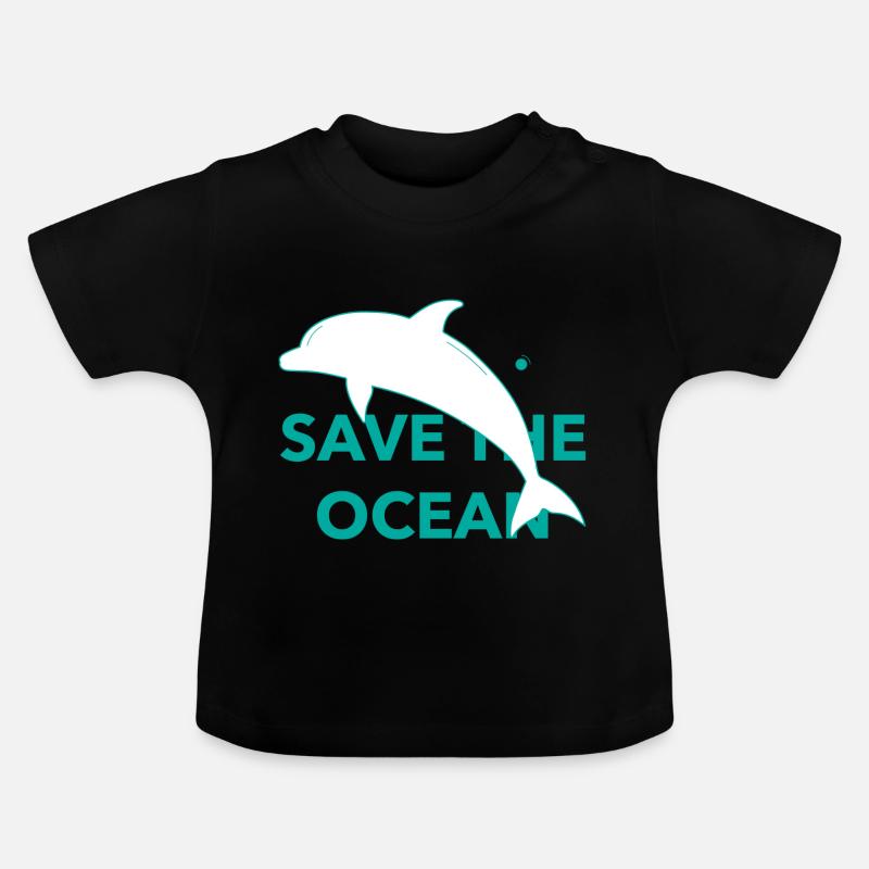 Save The Ocean - T-shirt bio col rond Bébé - noir