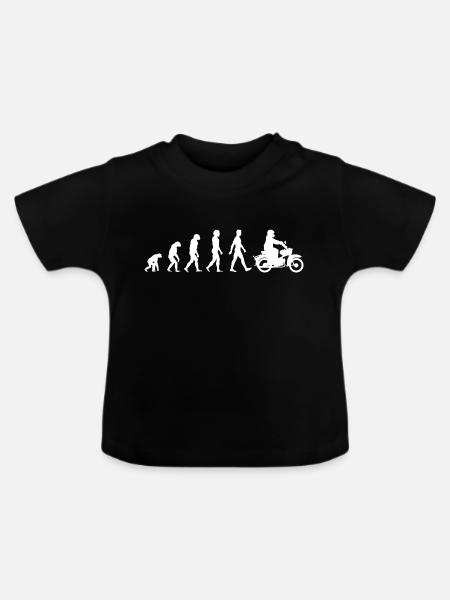 Mofa Moped Evolution Mofafahrer - Baby Bio-T-Shirt mit Rundhals - Schwarz