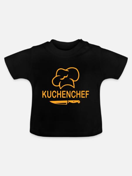 Koch kochen backen - Baby Bio-T-Shirt mit Rundhals - Schwarz