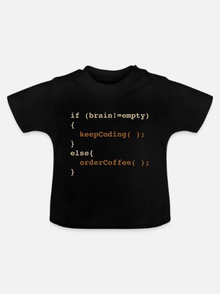 Developer Coffee - Baby Bio-T-Shirt mit Rundhals - Schwarz