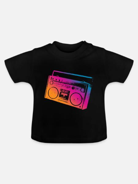 Ghettoblaster Music - Baby Bio-T-Shirt mit Rundhals - Schwarz