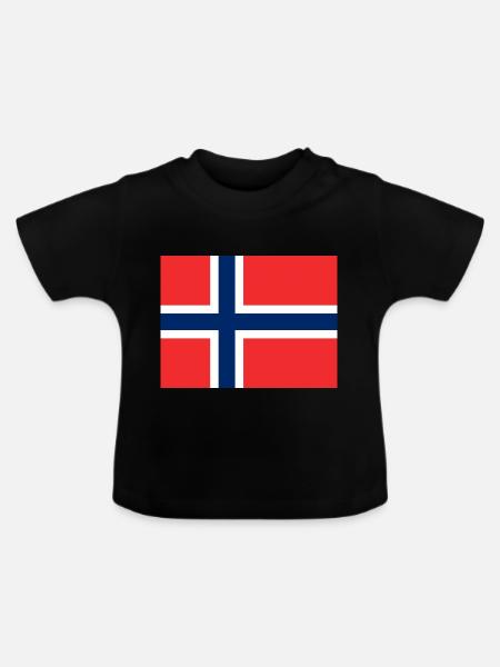 Norwegen - Baby Bio-T-Shirt mit Rundhals - Schwarz