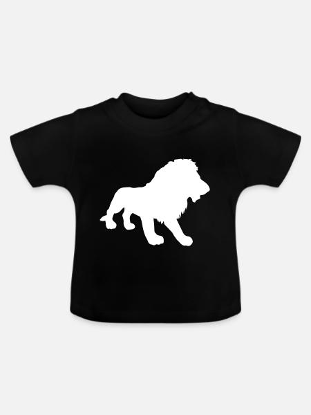 löwe - Baby Bio-T-Shirt mit Rundhals - Schwarz