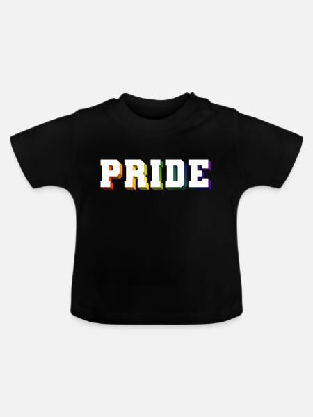 PRIDE RAINBOW SHADOW - Baby Bio-T-Shirt mit Rundhals - Schwarz