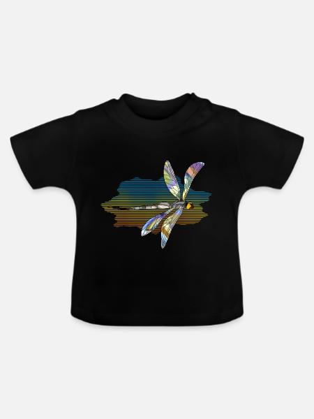 Libelle - Baby Bio-T-Shirt mit Rundhals - Schwarz