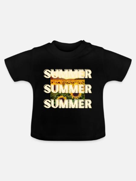 Summer - Baby Bio-T-Shirt mit Rundhals - Schwarz