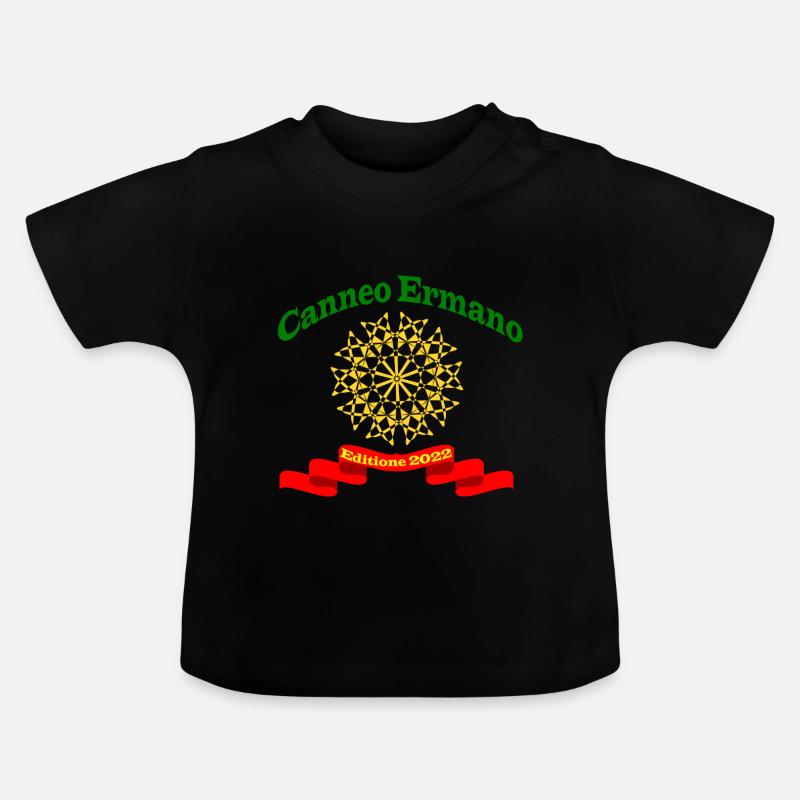 Mandala - Baby Bio-T-Shirt mit Rundhals - Schwarz