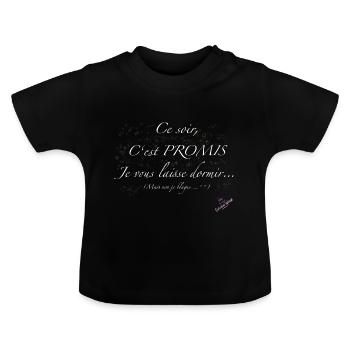 Laisser dormir - T-shirt bio col rond Bébé - noir - Devant