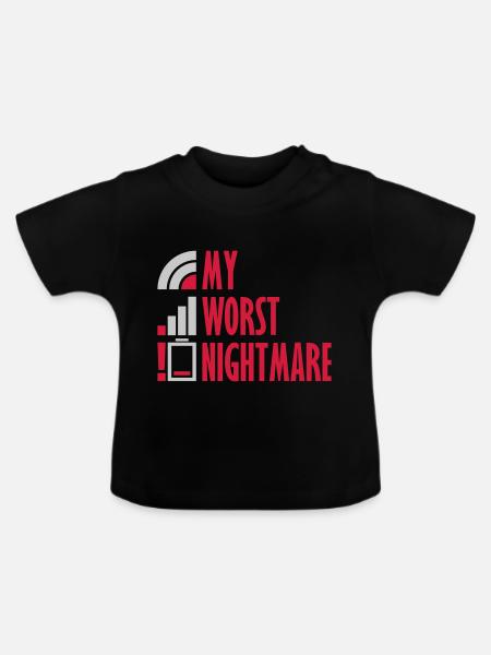 My worst nightmare Logos - Baby Bio-T-Shirt mit Rundhals - Schwarz
