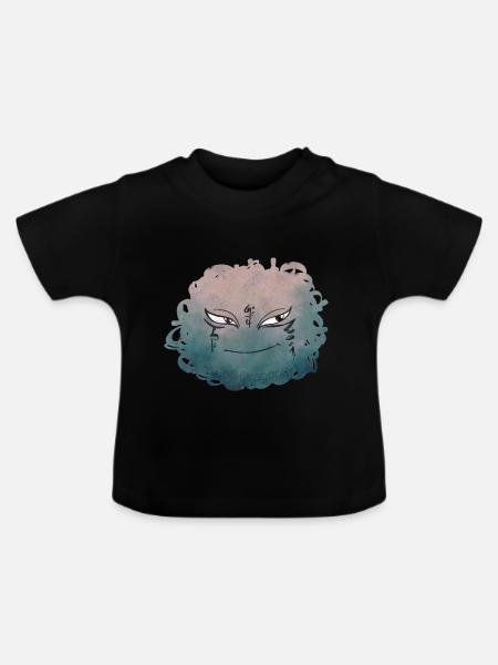 Kleines Pelota Monster n°9 - Baby Bio-T-Shirt mit Rundhals - Schwarz